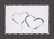 Hearts on Snow with Wood Panel Background Photograph by Beverly Claire Kaiya