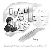 Here's To The Best Damned Antagonist A Guy Drawing by Benjamin Schwartz