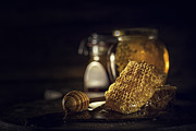 Honey with Honeycombs in a Jar Photograph by GMVozd