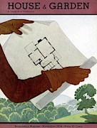House & Garden Cover Illustration Of A Pair Photograph by Georges Lepape