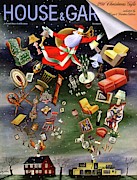 House And Garden Christmas Gifts Cover Photograph by Constantin Alajalov