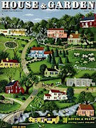 House And Garden Cover Featuring An Illustration Photograph by Victor Bobritsky