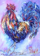 rooster...I dont give a cluck Painting by Mary Cahalan Lee - aka PIXI