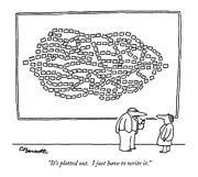 It's Plotted Out.  I Just Have To Write It Drawing by Charles Barsotti