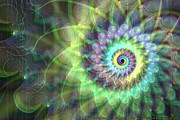 Jellyfish Spiral with Vertical Streak  Digital Art by Ann Stretton