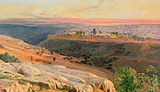 Jerusalem from the Mount of Olives Painting by Edward Lear