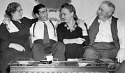 Joe DiMaggio, Wife, & Parents Photograph by Underwood Archives