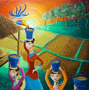 Kapag Palay na Lumapit sa Manok Painting by Paul Hilario