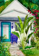 Key West Cottage Watercolor Painting by Michelle Constantine