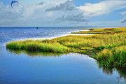 Kitesurfing on Ocracoke Outer Banks Photograph by Dan Carmichael