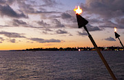 Kona, Hawaii Big Island Tiki Fire Light Photograph by Bill Bachmann
