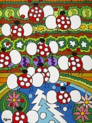 Lady Bugs Painting by Rojax Art