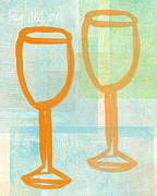 Laugh and Wine Painting by Linda Woods Laugh and Wine Painting by Linda Woods