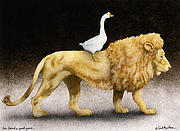 Leo loved a good goose... Painting by Will Bullas