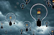 Light Bulbs In Stormy Sky Photograph by Science Photo Library