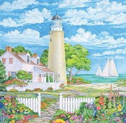 Lighthouse Garden Painting by Paul Brent