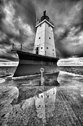 Lighthouse Reflection Black and White Photograph by Sebastian Musial Lighthouse Reflection Black and White Photograph by Sebastian Musial