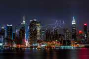 Lightning Over New York City III Photograph by Clarence Holmes
