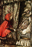 Little Red Riding Hood Drawing by Arthur Rackham