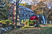 Longfellow's Wayside Inn grist mill in Autumn Photograph by Jeff Folger