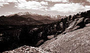 Longs Peak - Monochrome Photograph by Tracy Smith