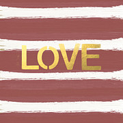 Love in Gold and Marsala Painting by Linda Woods
