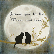 Love you to the moon and back Digital Art by Linda Lees