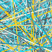 Luminous Attachment - Yellow And Turquoise Abstract Painting by Lourry Legarde Luminous Attachment - Yellow And Turquoise Abstract Painting by Lourry Legarde