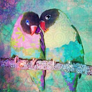 Luvbirds...a #digitalcollage #birdart Photograph by Robin Mead