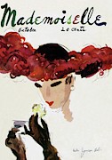 Mademoiselle Cover Featuring A Woman In A Red Photograph by Helen Jameson Hall