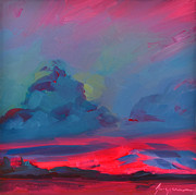 Magenta Landscape Painting by Patricia Awapara