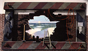 Man Escapes Painting by Blue Sky