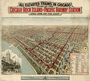 MAP: CHICAGO TRAINS, c1897 Photograph by Granger
