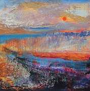 Marsh Sunset 2013, Acrylicpaper Collage Photograph by Sylvia Paul