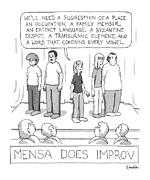 Mensa Does Improv Drawing by Charlie Hankin