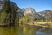 Merced River and Yosemite Falls Photograph by Jane Rix