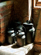 Metal Jugs by Window Photograph by Susan Savad Metal Jugs by Window Photograph by Susan Savad