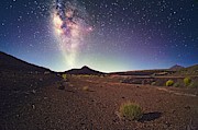 Milky Way And Tenerife Volcanoes Photograph by Science Photo Library