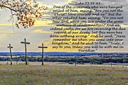 Mocking Bird On A Cross with Luke 23 39-43 Photograph by Kevin Anderson