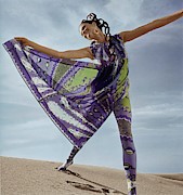 Model In Matching Dress And Leotard Photograph by Henry Clarke