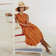 Model Sitting On A Spiral Staircase Photograph by Frances McLaughlin-Gill