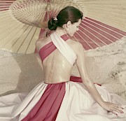 Model Sitting Underneath A Parasol Photograph by Frances McLaughlin-Gill
