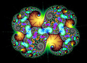Modern abstract fractal art blue green brown purple Digital Art by Matthias Hauser