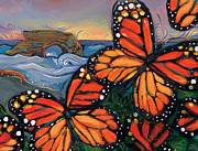 Monarch Butterflies at Natural Bridges Painting by Jen Norton