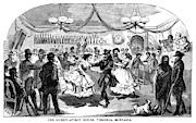 Montana Dance Hall, C1869 Painting by Granger
