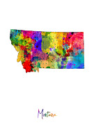 Montana Map Digital Art by Michael Tompsett