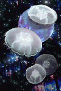 Moon Jellies 2 Digital Art by Lisa Yount