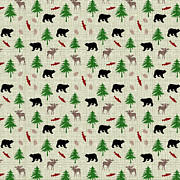 Moose and Bear Pattern Mixed Media by Christina Rollo