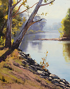 Morning Light Tumut River Painting by Graham Gercken