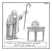 Moses Raises His Staff And Parts The Water Drawing by Harry Bliss